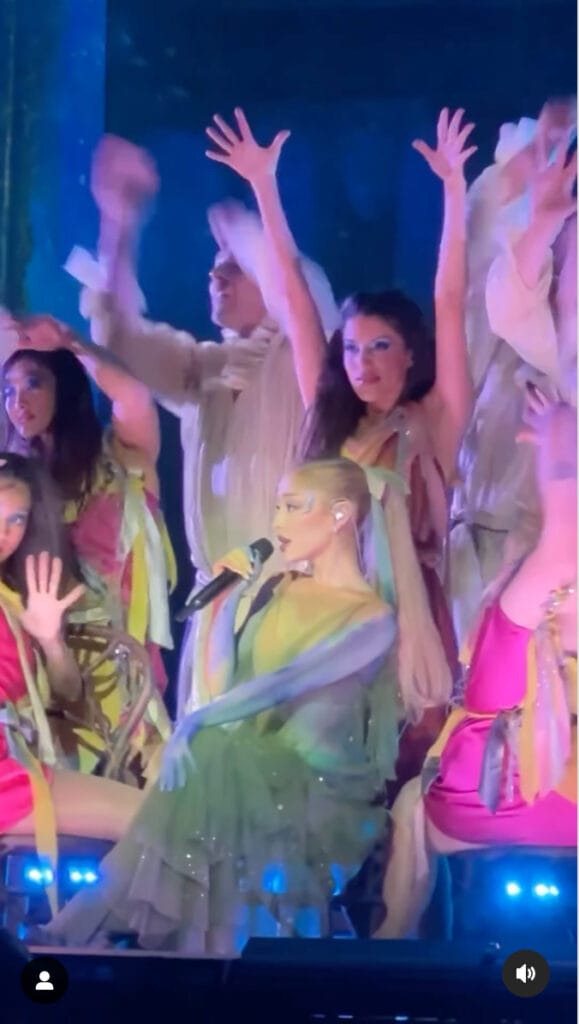 Ariana Grande's 2024 Met Gala performance with Hannah Corbin as backup dancer.